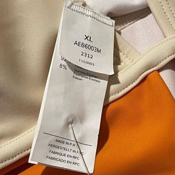 Cupshe Womens XL Colorblock One-Piece Swimsuit Orange V-Neck High Waist Cutout - Picture 6 of 8